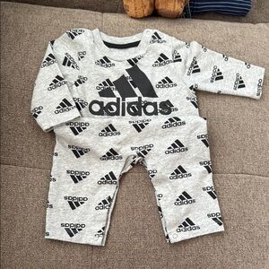 Adidas Logo Print Gray Kids Footie